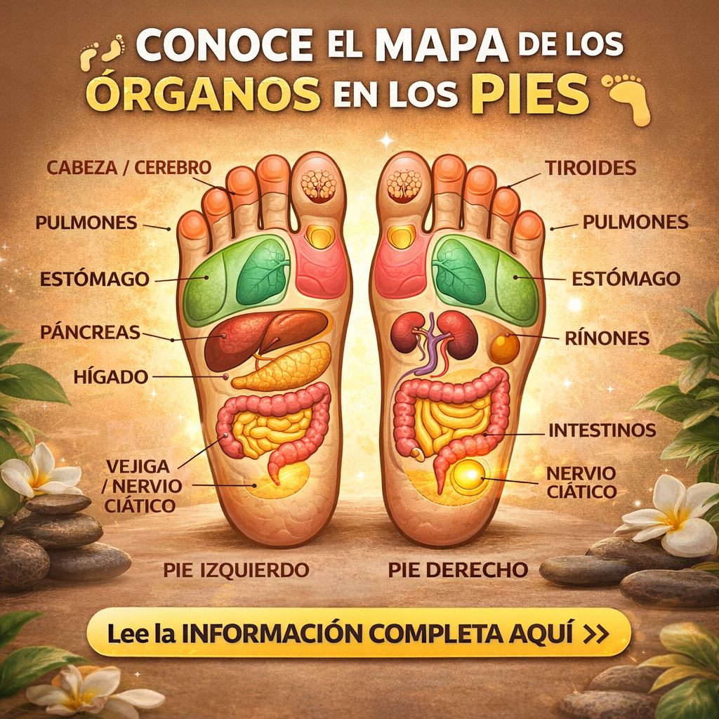 Conoce el mapa de los órganos en los pies 