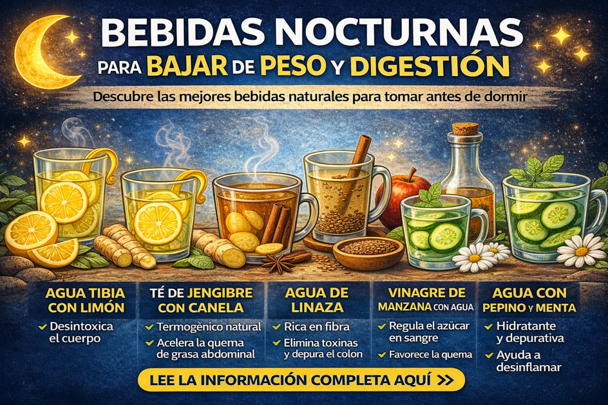 Bebidas nocturnas para bajar de peso y mejorar la digestión 